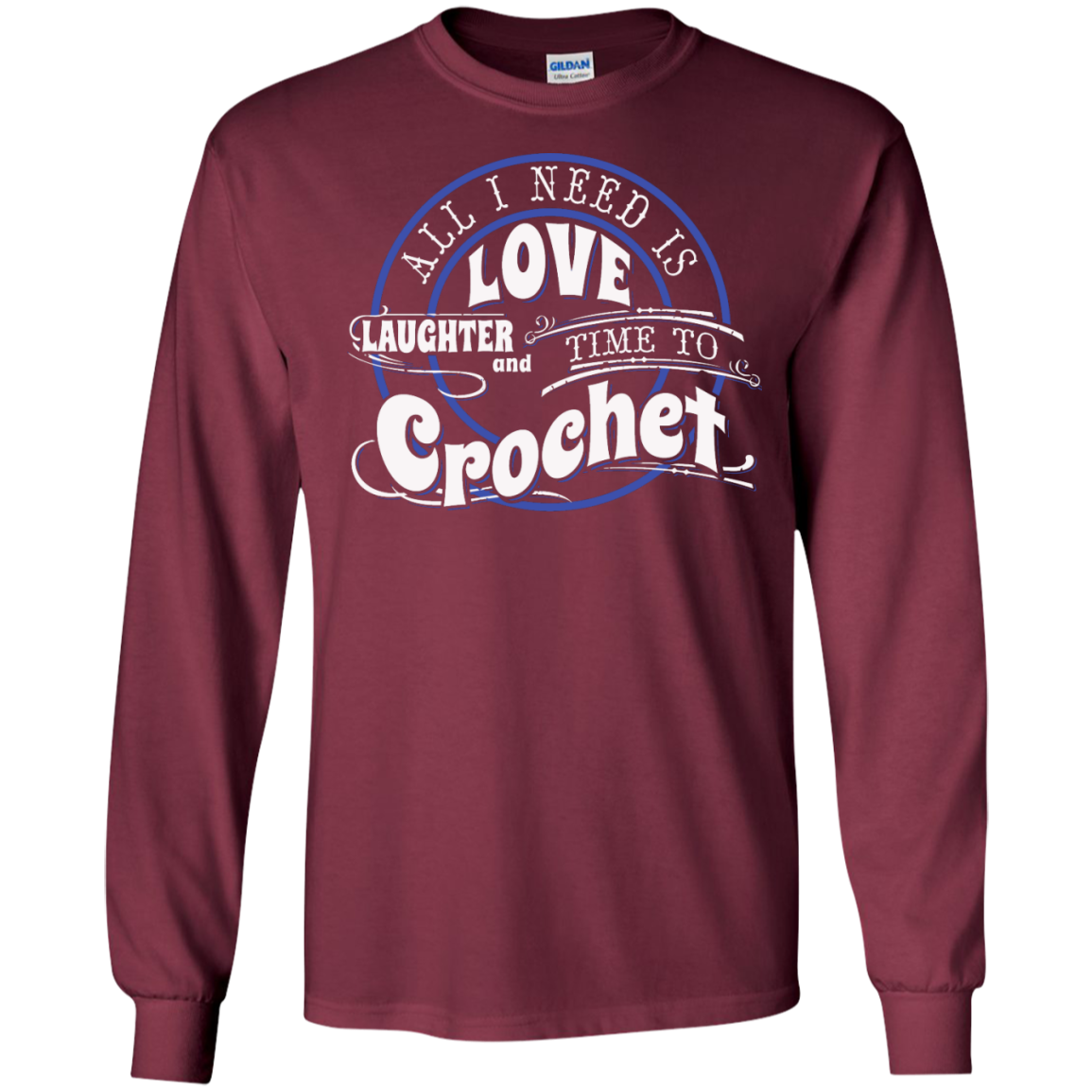Time to Crochet Long Sleeve Ultra Cotton T-Shirt - Crafter4Life - 9