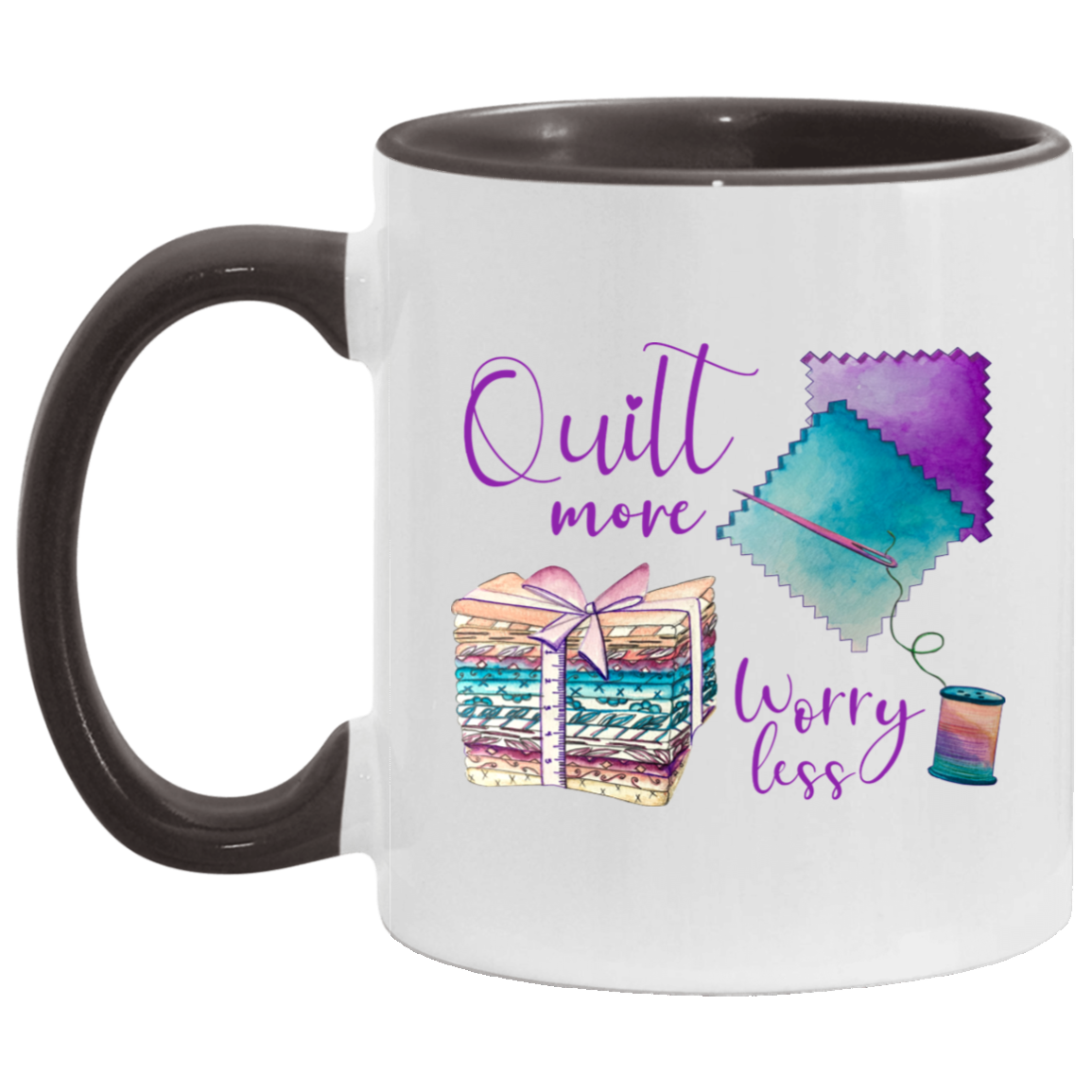 Quilt More, Worry Less Mugs