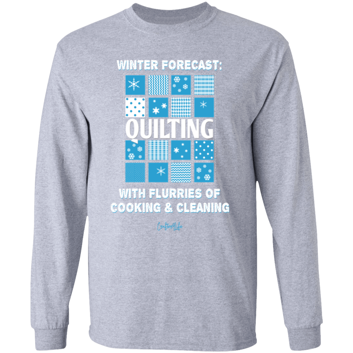Winter Forecast Quilting Flurries LS Ultra Cotton T-Shirt