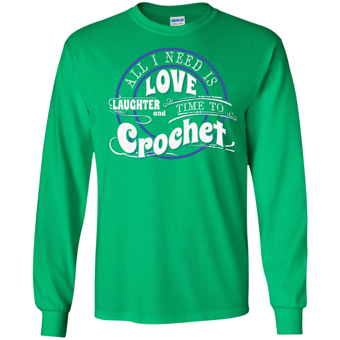 Time to Crochet Long Sleeve Ultra Cotton T-Shirt - Crafter4Life - 1