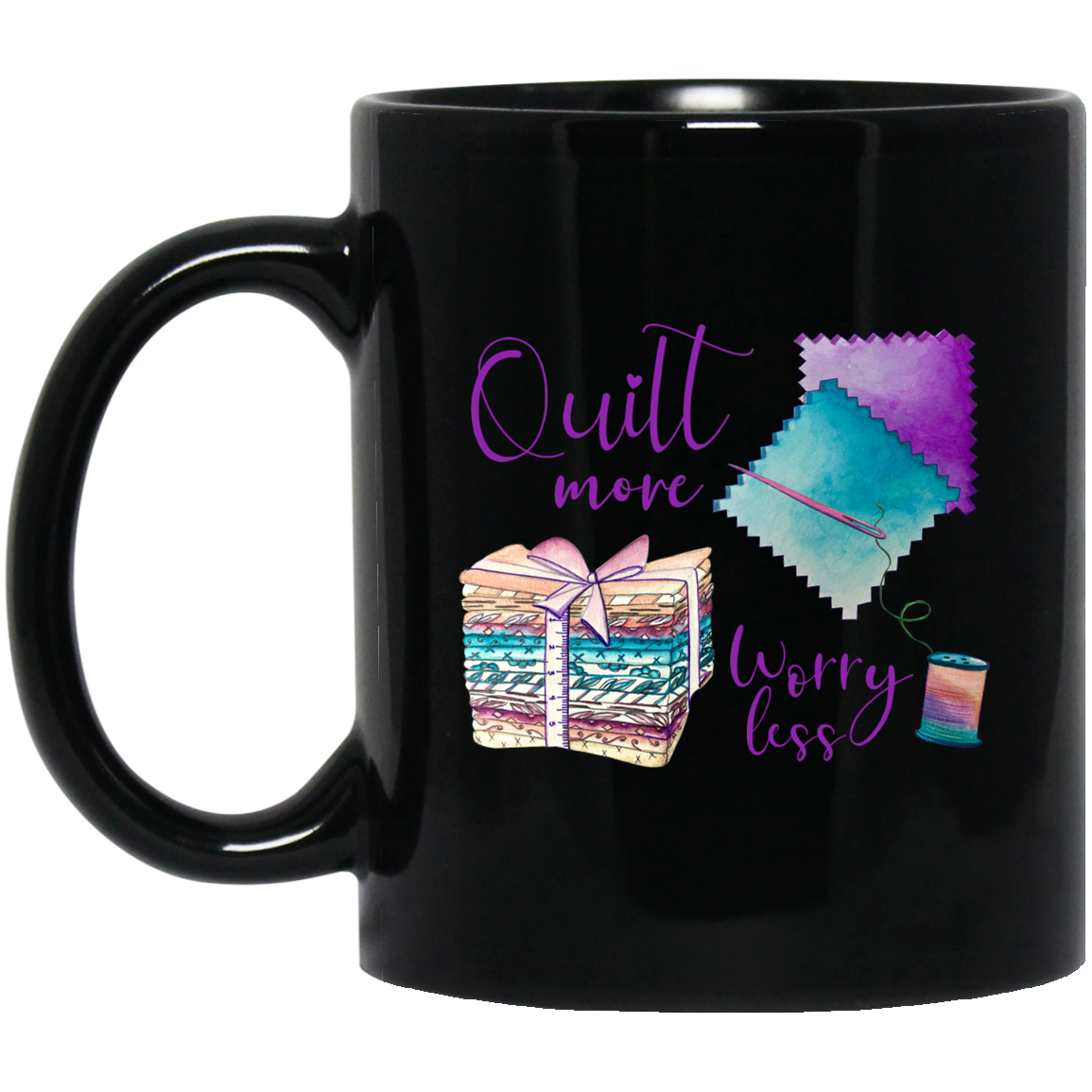 Quilt More, Worry Less Mugs