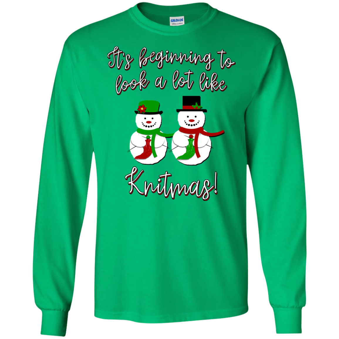 Knitmas Snow Couple LS Ultra Cotton T-Shirt