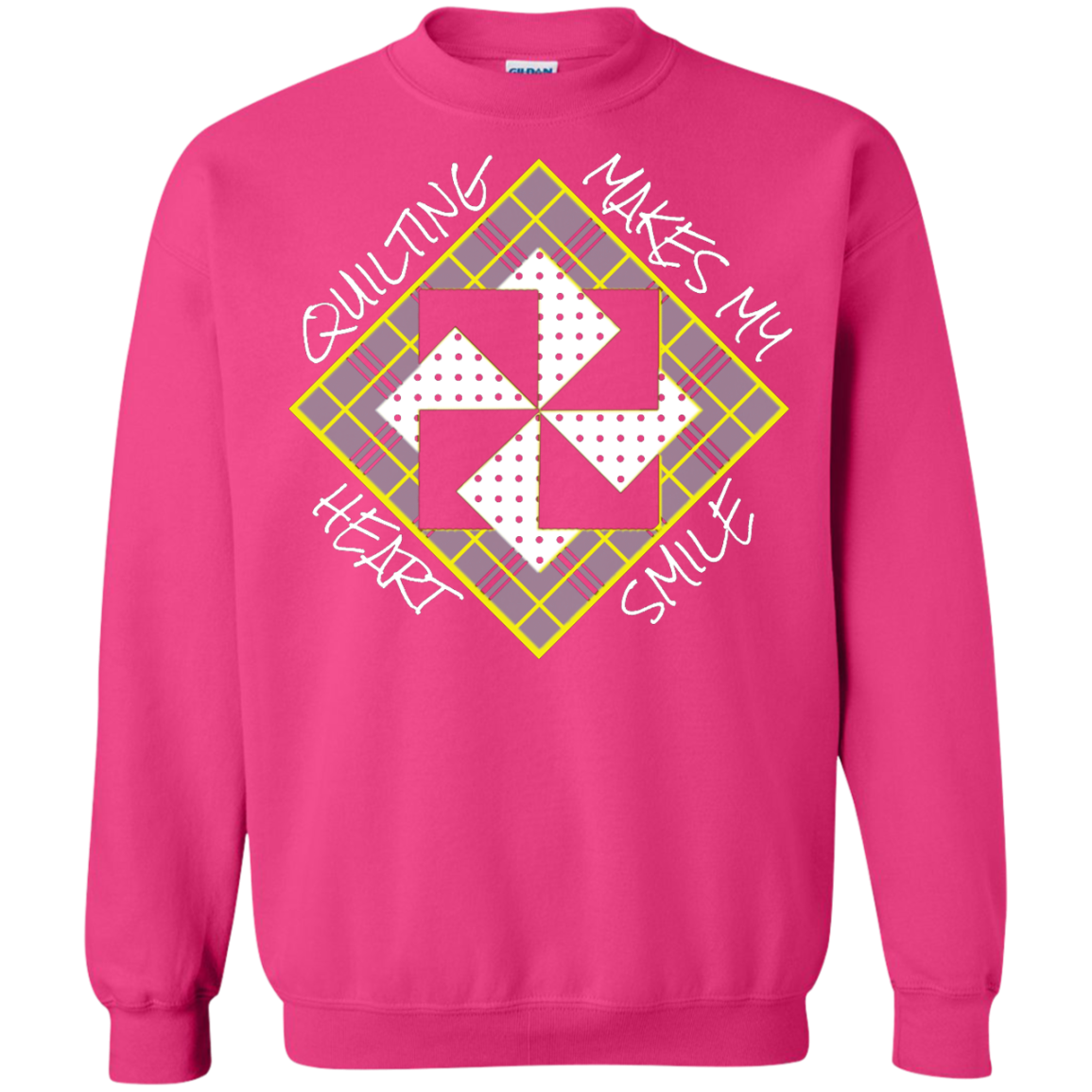 Quilting Makes My Heart Smile Crewneck Sweatshirt