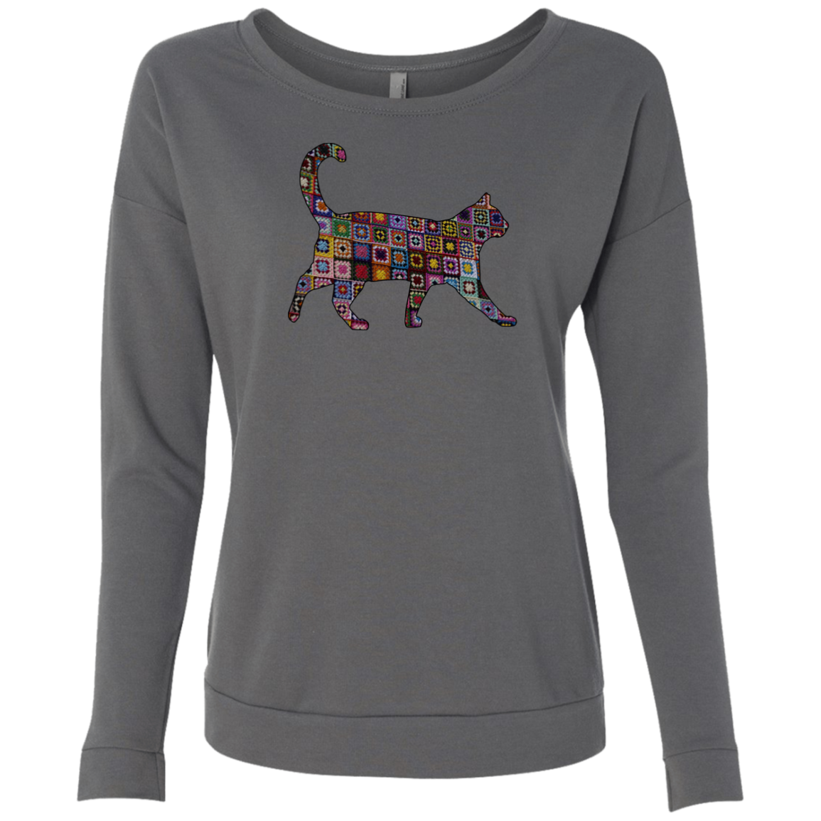 Granny Square Cat Ladies Long Sleeve Shirts