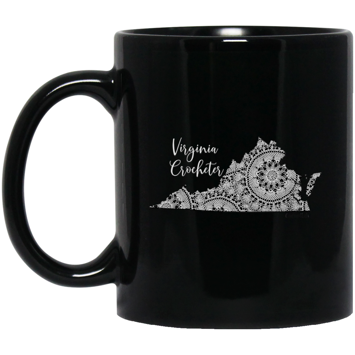 Virginia Crocheter Black Mugs