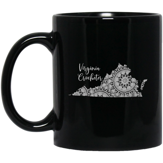 Virginia Crocheter Black Mugs