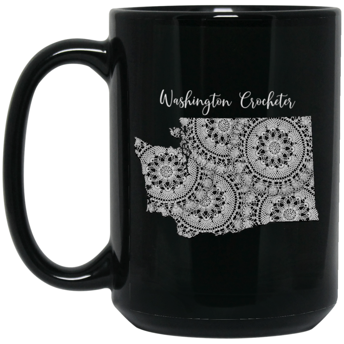 Washington Crocheter Black Mugs