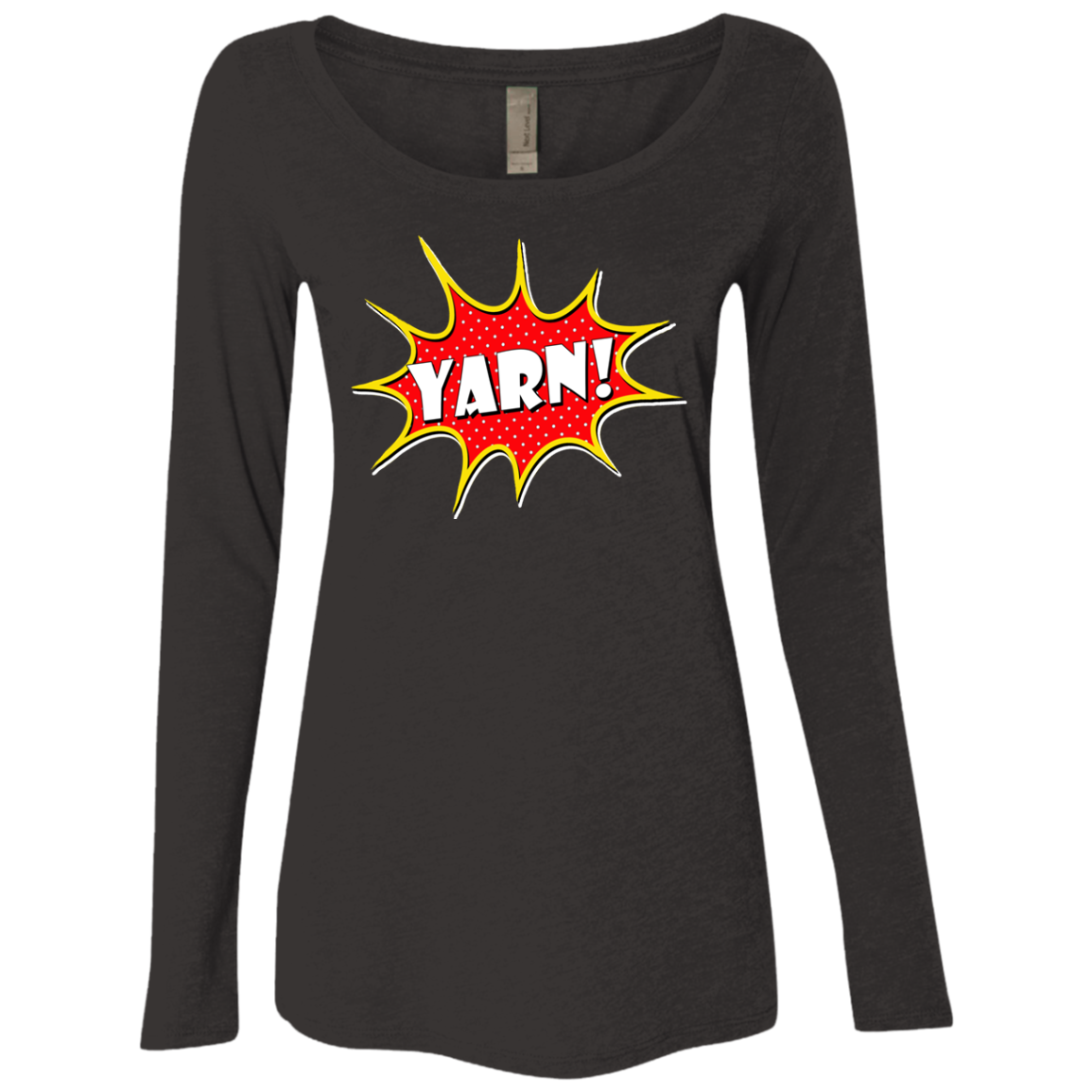 Yarn! Comic Starburst Ladies Triblend LS Scoop