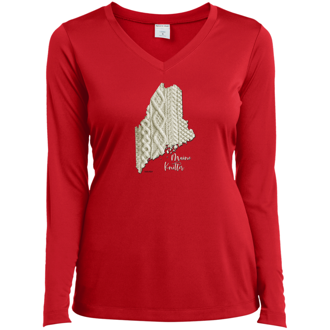 Maine Knitter Ladies' LS Performance V-Neck Shirt