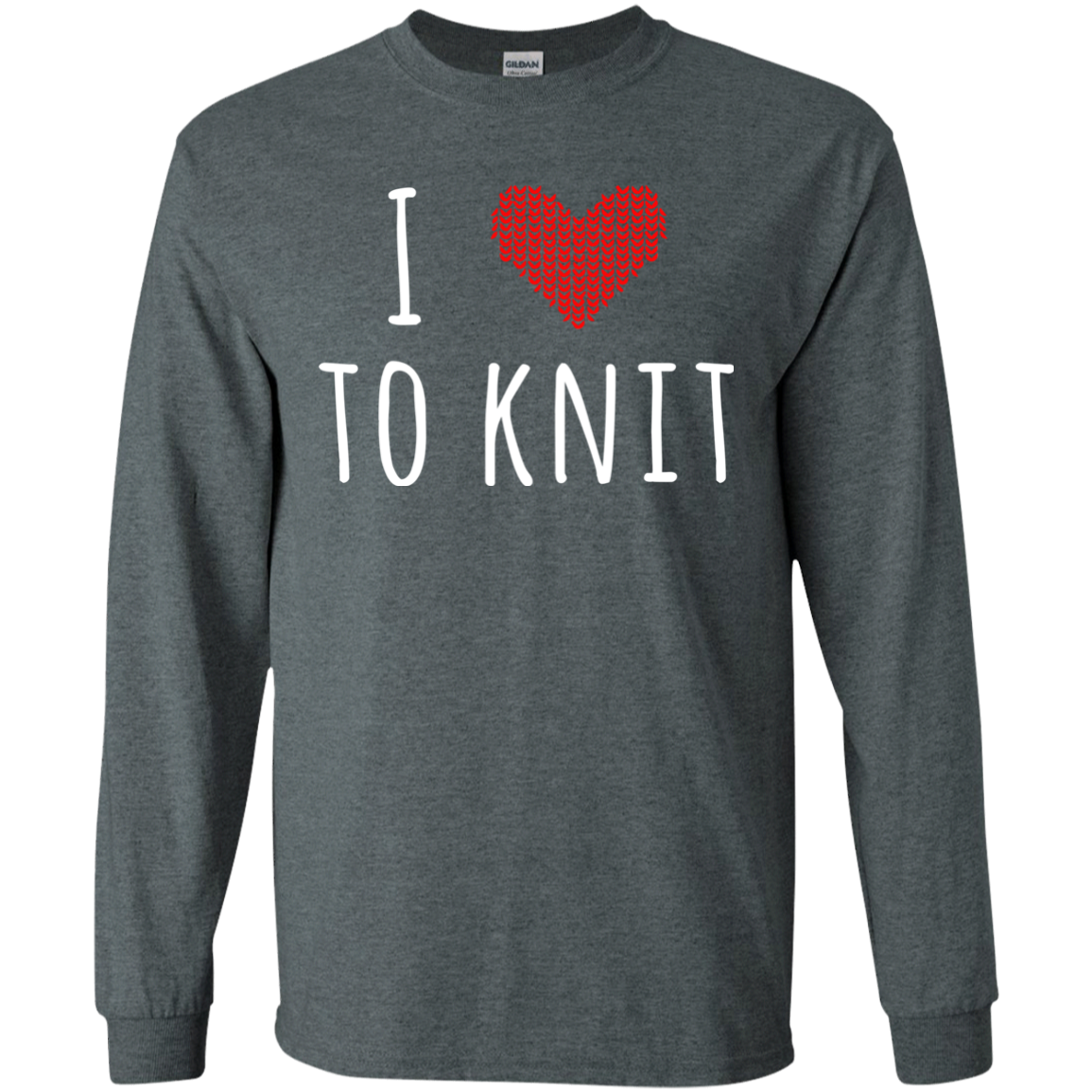 I Heart To Knit LS Ultra Cotton T-Shirt