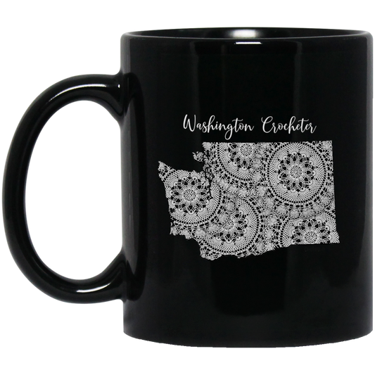 Washington Crocheter Black Mugs