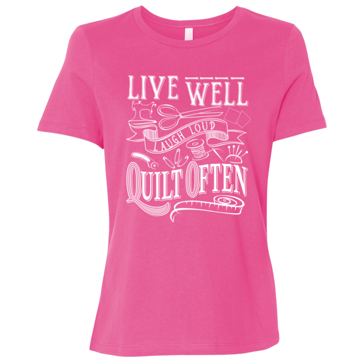 Live Well, Quilt Often Ladies' Relaxed Jersey Short-Sleeve T-Shirt