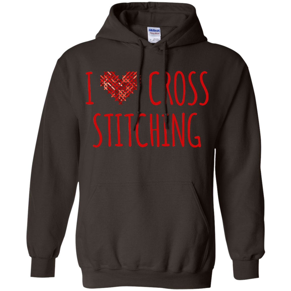 I Heart Cross Stitching Pullover Hoodie