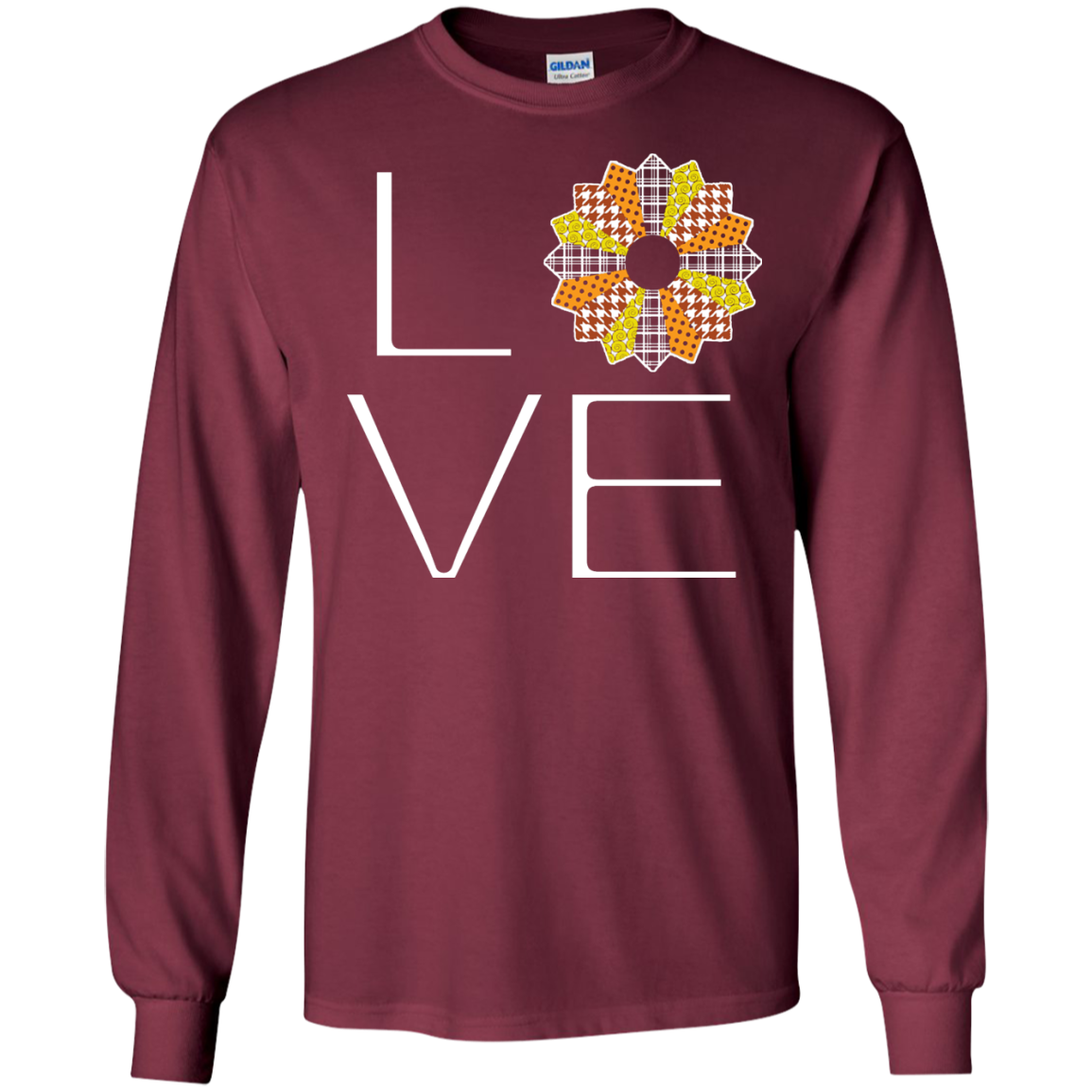 LOVE Quilting (Fall Colors) Long Sleeve Ultra Cotton T-Shirt - Crafter4Life - 7