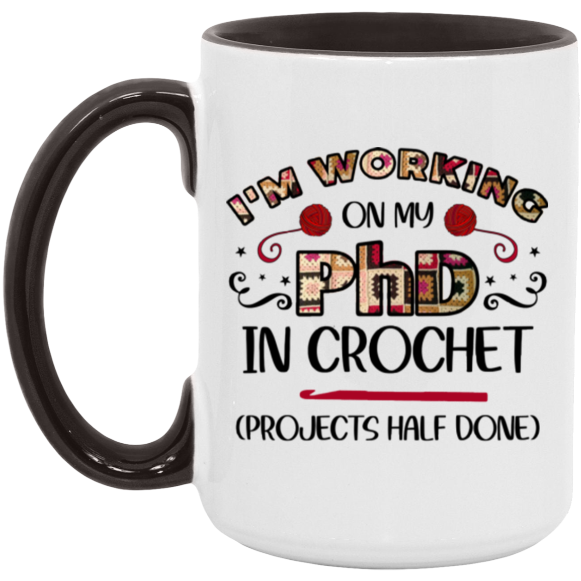 PhD in Crochet Mugs