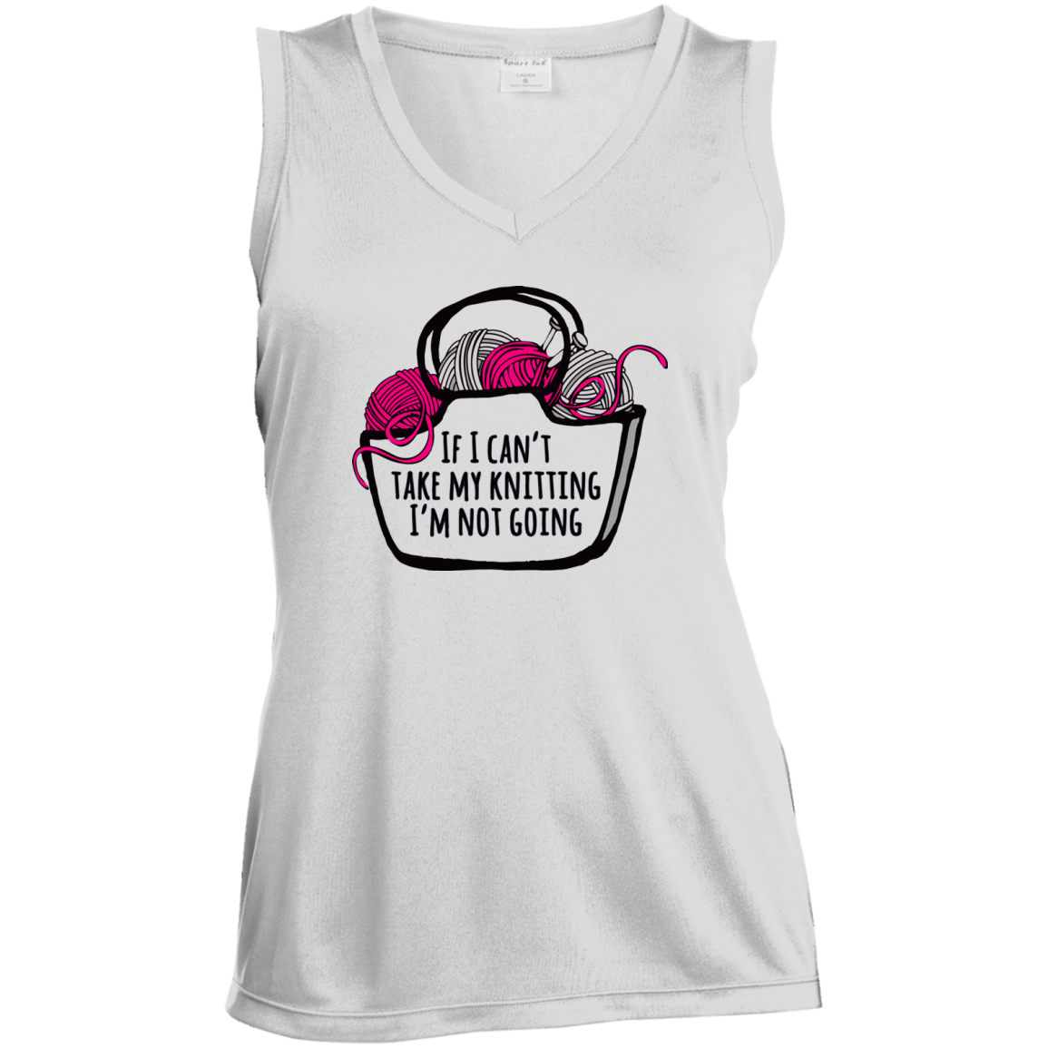 If I Can't Take My Knitting Ladies Sleeveless Moisture Absorbing V-Neck