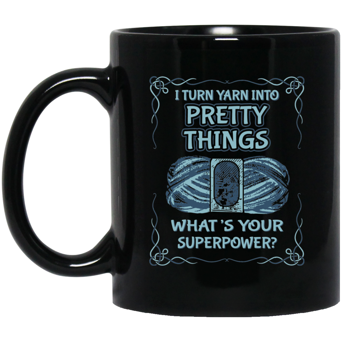 Pretty Things Black Ceramic Mugs