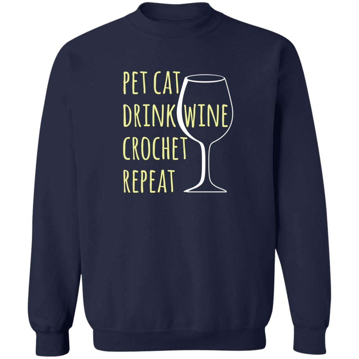 Pet Cat-Drink Wine-Crochet Sweatshirt