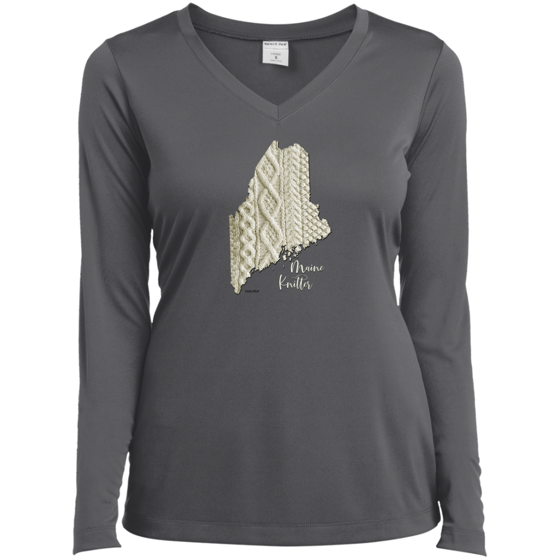Maine Knitter Ladies' LS Performance V-Neck Shirt