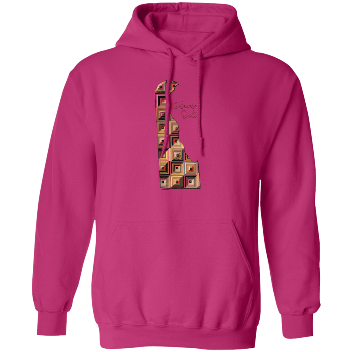 Delaware Quilter Pullover Hoodie, Gift for Quilting Friends and Family