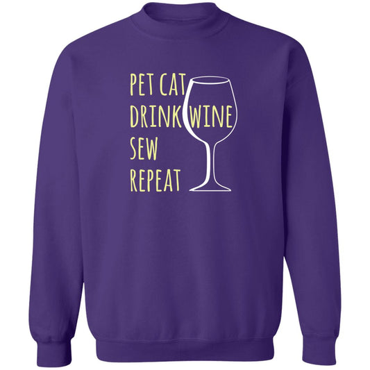 Pet Cat-Drink Wine-Sew Sweatshirt