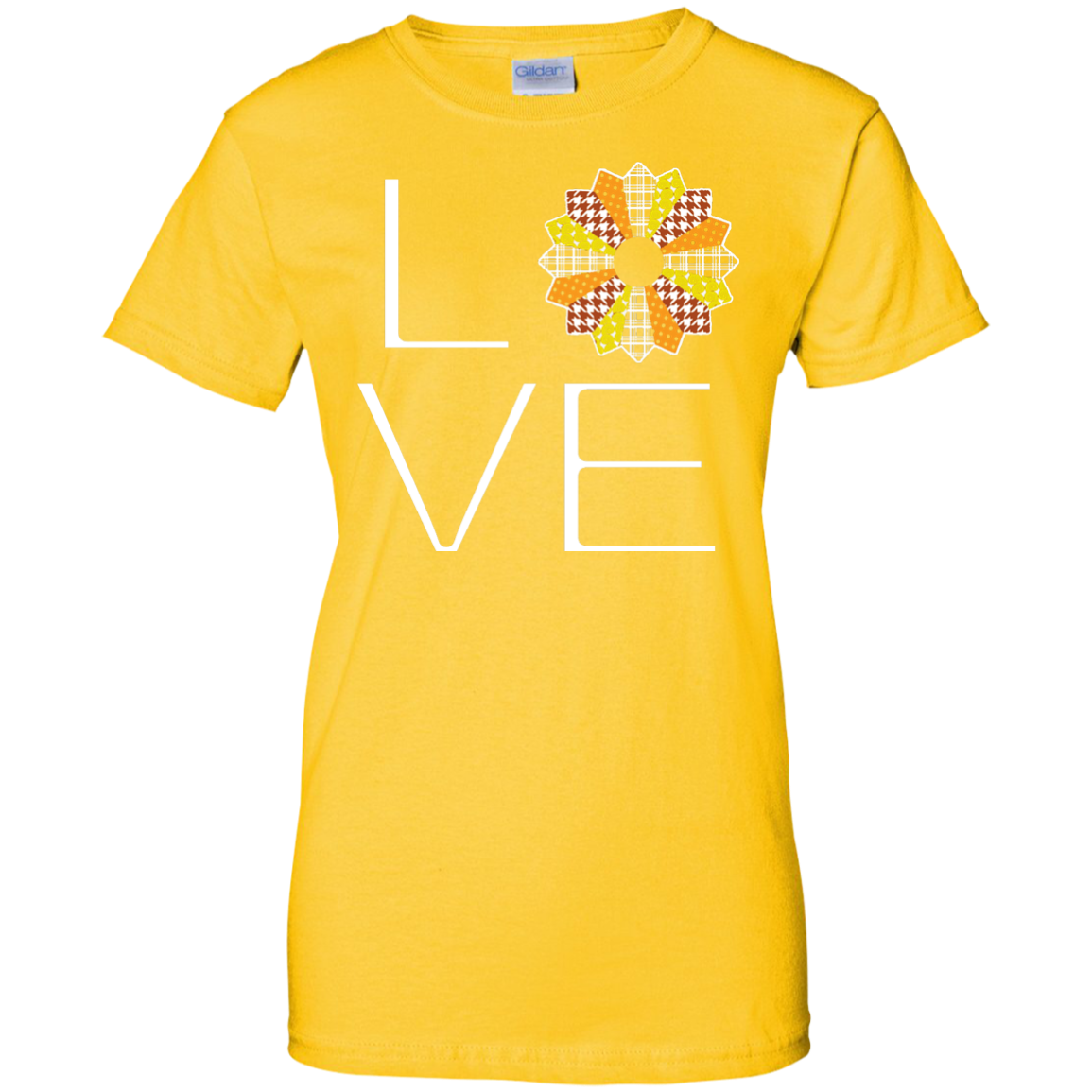 LOVE Quilting (Fall Colors) Ladies Custom 100% Cotton T-Shirt - Crafter4Life - 4