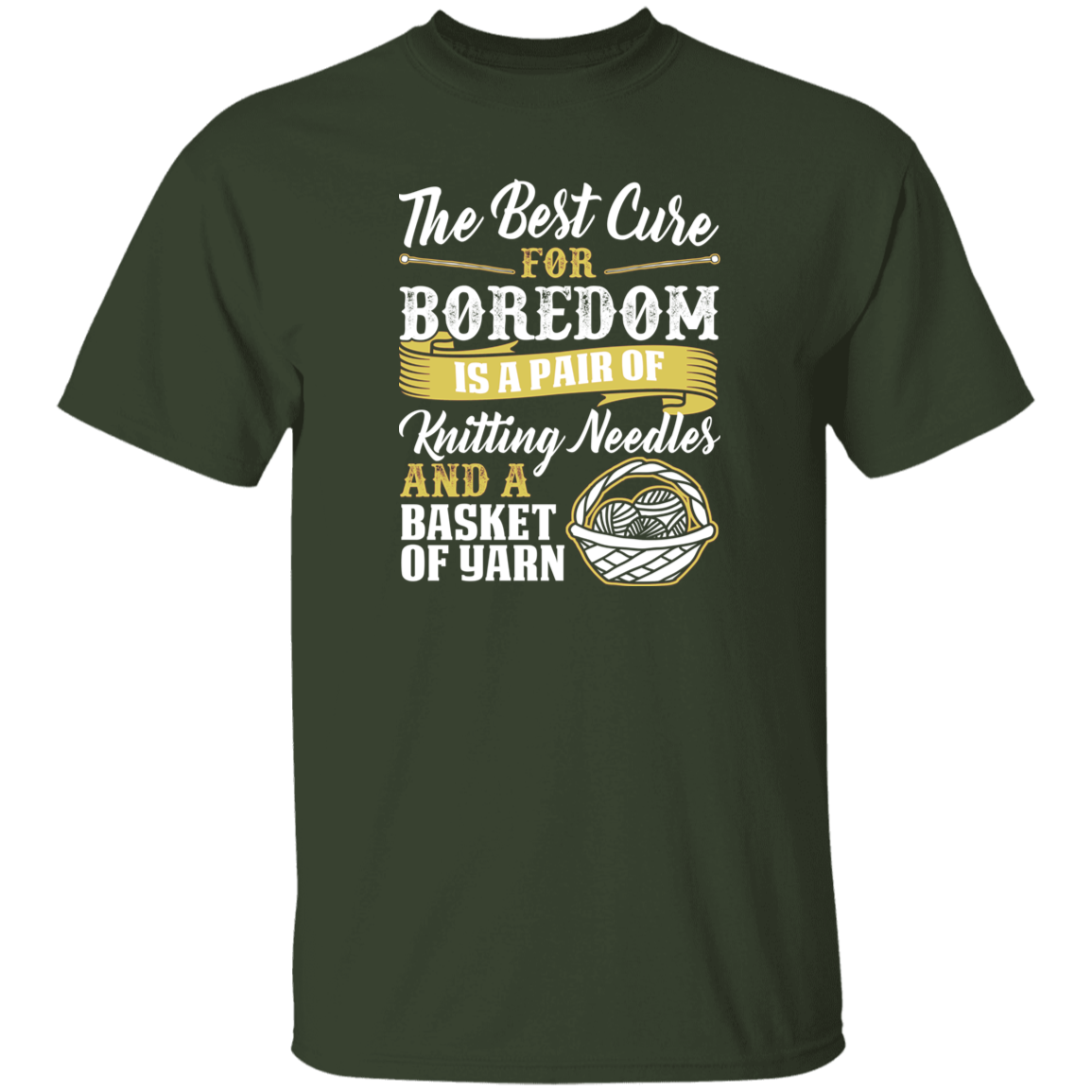 Cure For Boredom - Knitting - gold T-Shirt