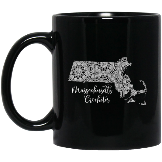 Massachussetts Crocheter Black Mugs