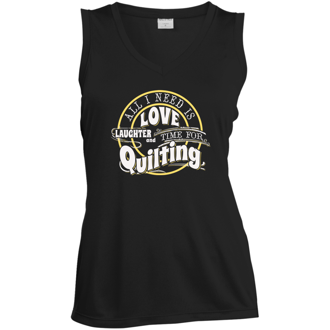 Time for Quilting Ladies Sleeveless Moisture Absorbing V-Neck
