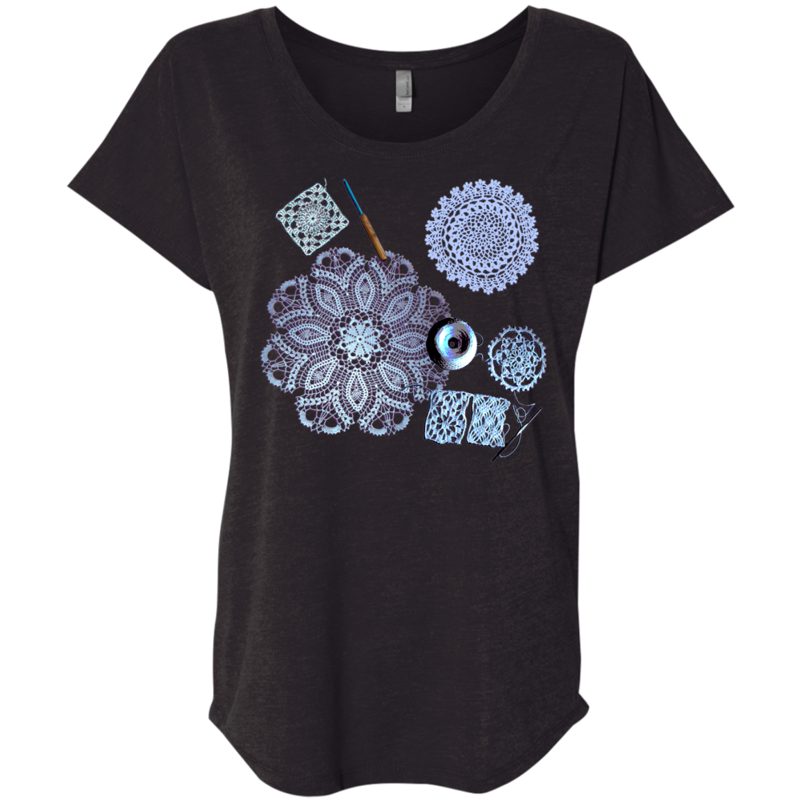 Crochet Collage Ladies Triblend Dolman Sleeve