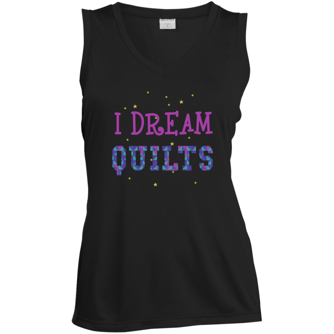 I Dream Quilts Ladies Sleeveless V-neck - Crafter4Life - 3