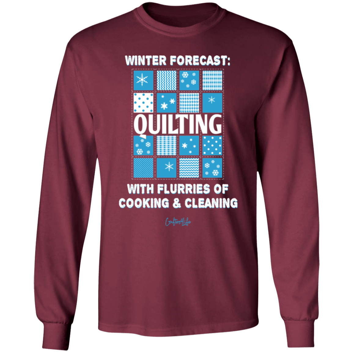 Winter Forecast Quilting Flurries LS Ultra Cotton T-Shirt