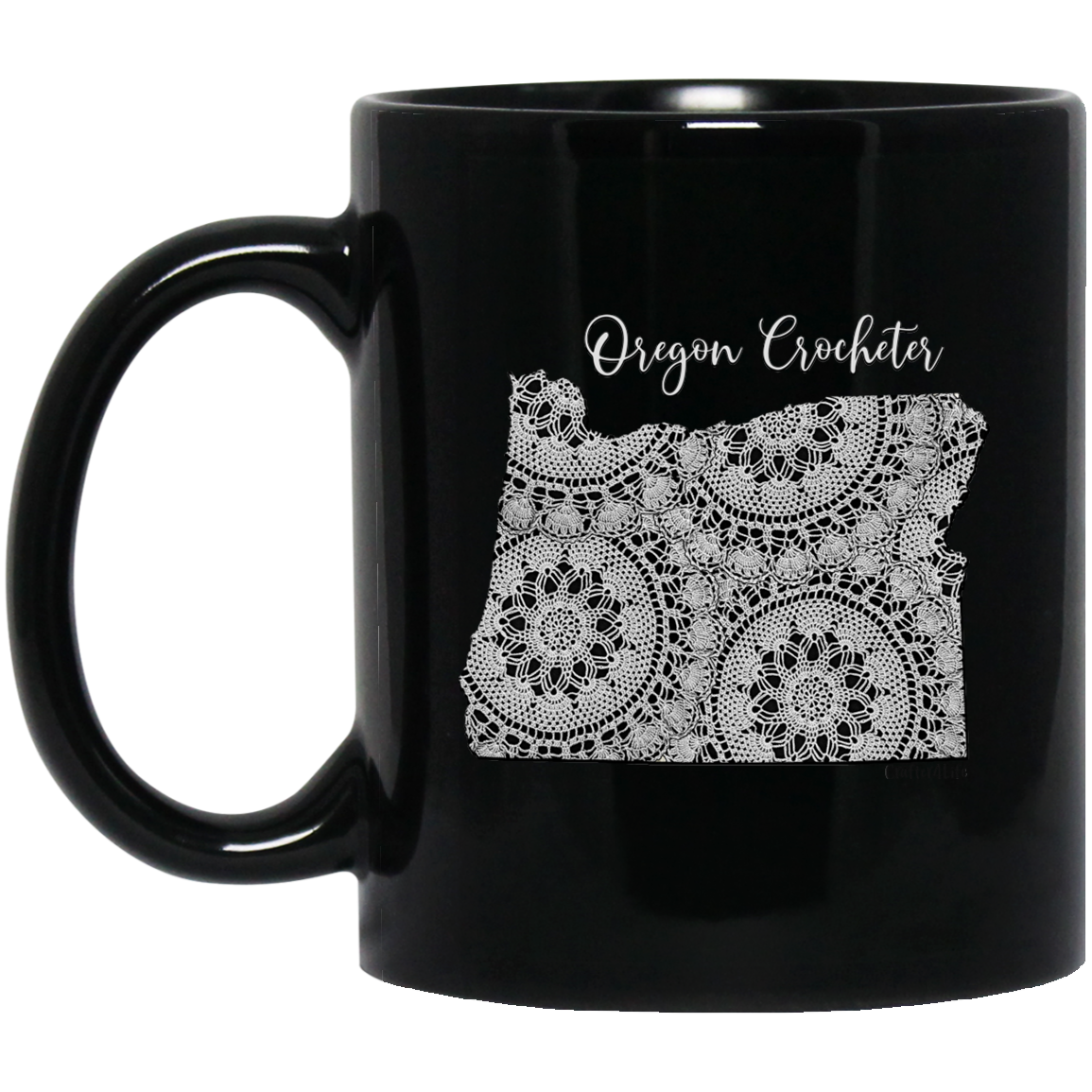 Oregon Crocheter Black Mugs