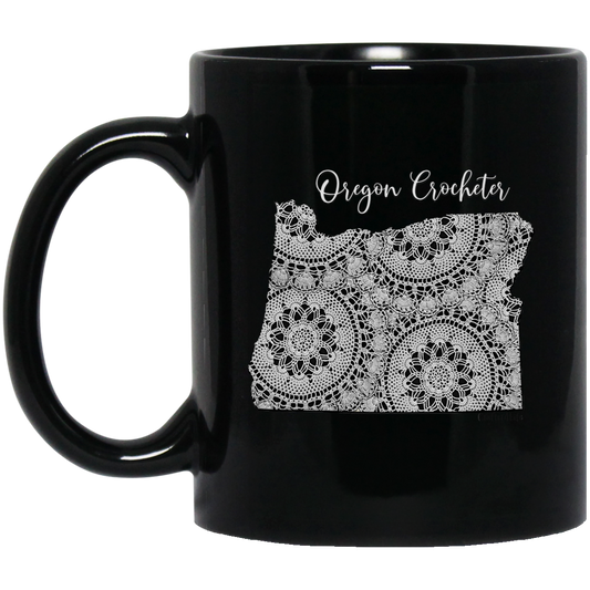 Oregon Crocheter Black Mugs