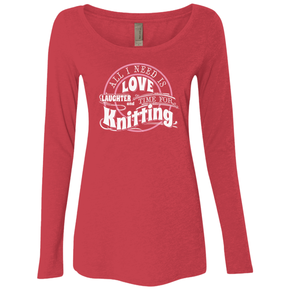 Time for Knitting Ladies Triblend LS Scoop