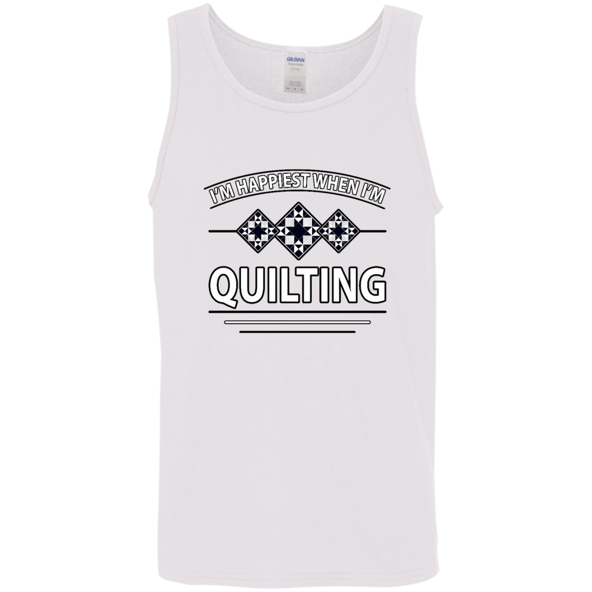 I'm Happiest When I'm Quilting Cotton Tank Top