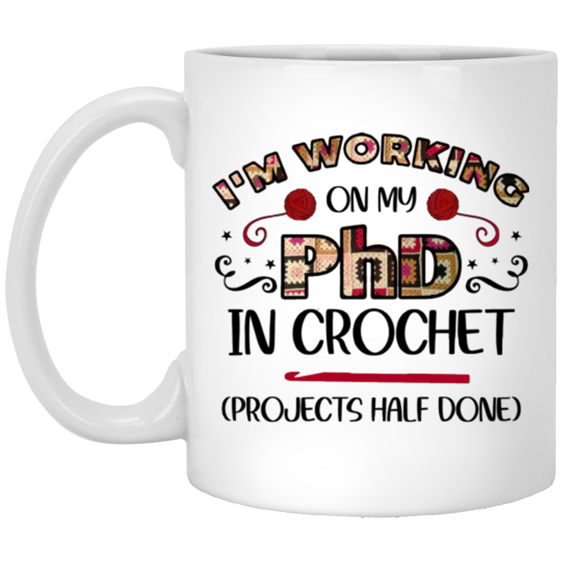 PhD in Crochet Mugs