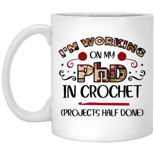 PhD in Crochet Mugs