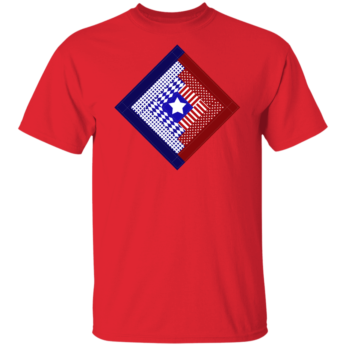Patriotic Log Cabin Square T-Shirt