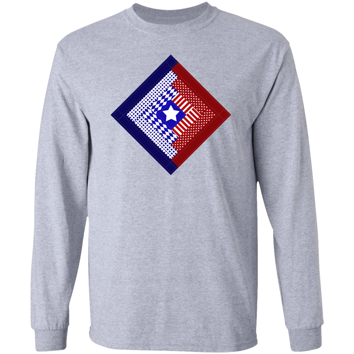 Patriotic Log Cabin Square LS Ultra Cotton T-Shirt