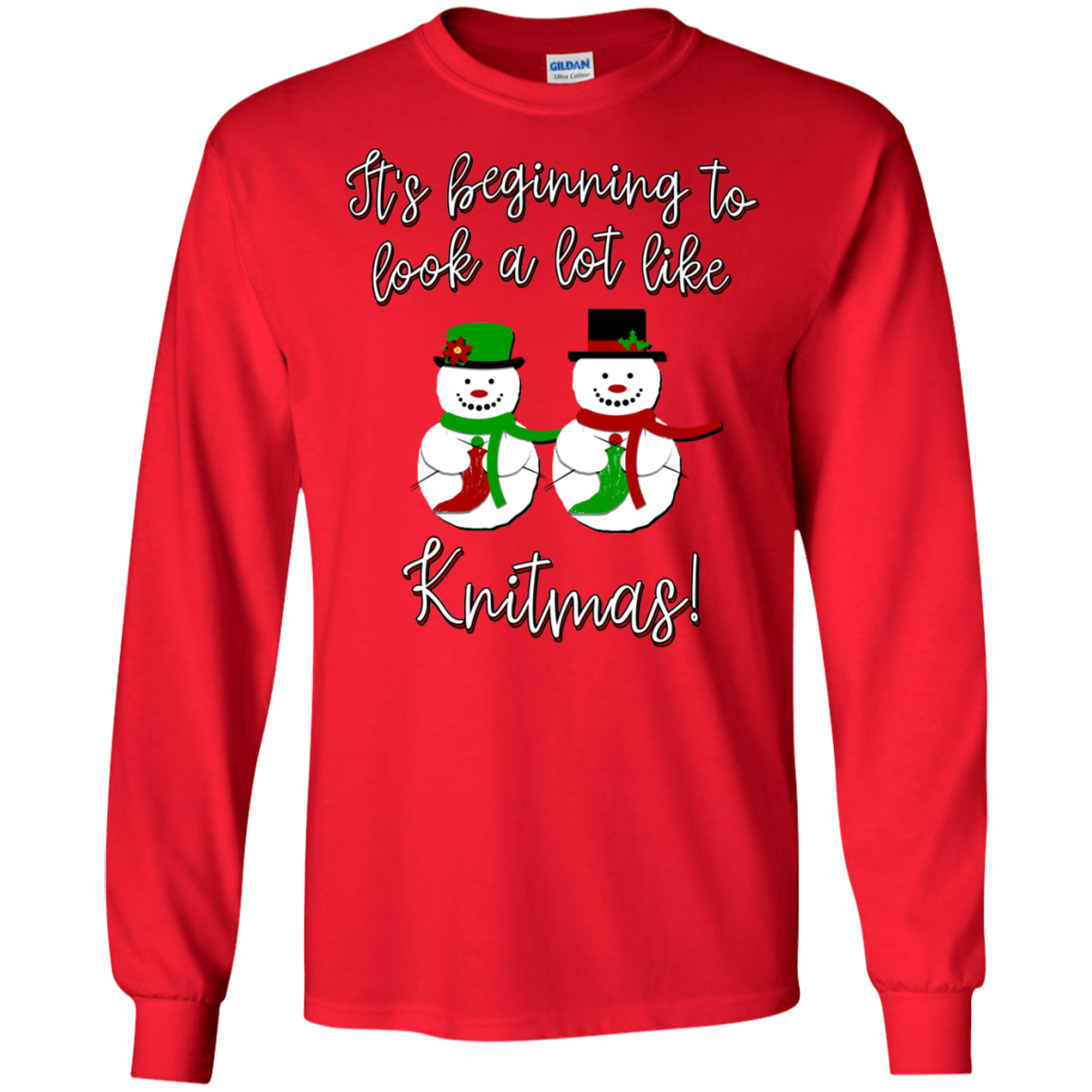 Knitmas Snow Couple LS Ultra Cotton T-Shirt
