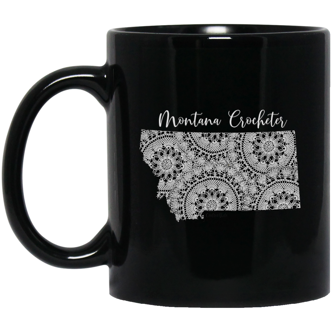 Montana Crocheter Black Mugs