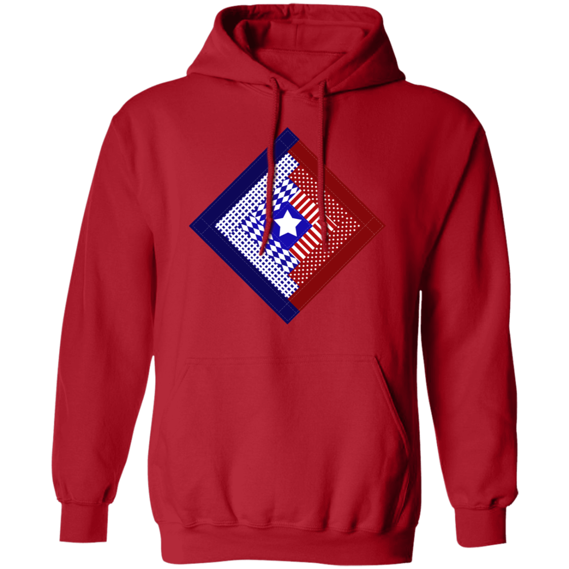 Patriotic Log Cabin Square Pullover Hoodie