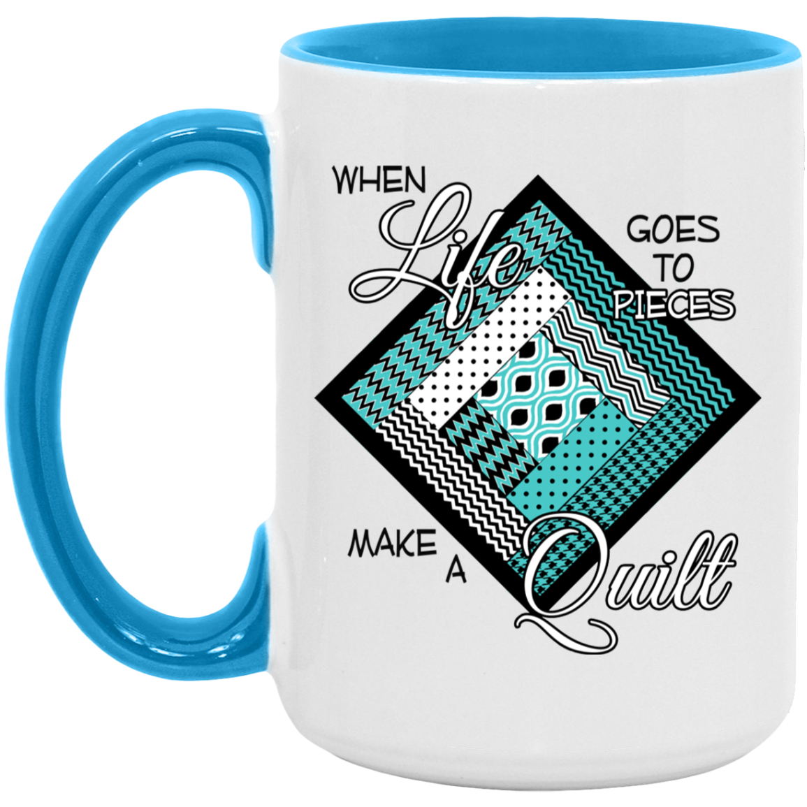 Make a Quilt (Turquoise) Mugs