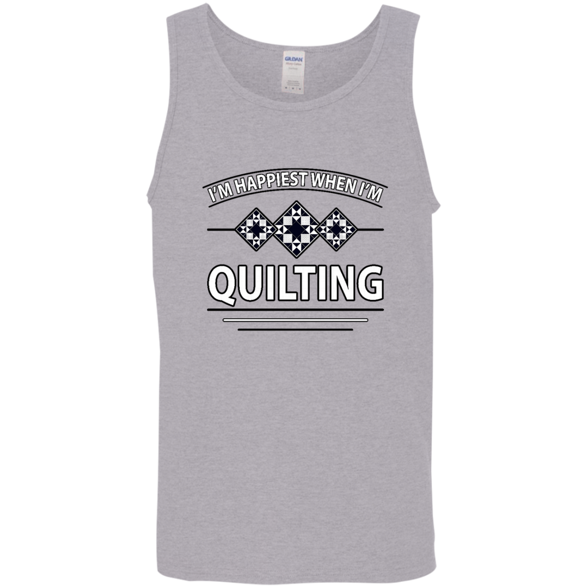 I'm Happiest When I'm Quilting Cotton Tank Top
