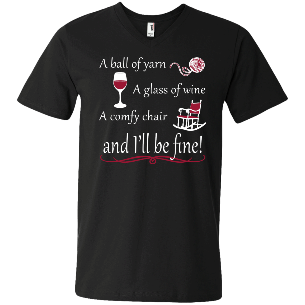 A Ball of Yarn a Glass of Wine Men's and Unisex T-Shirts - Crafter4Life - 9