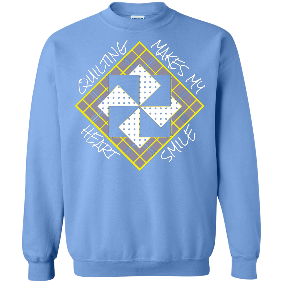 Quilting Makes My Heart Smile Crewneck Sweatshirt