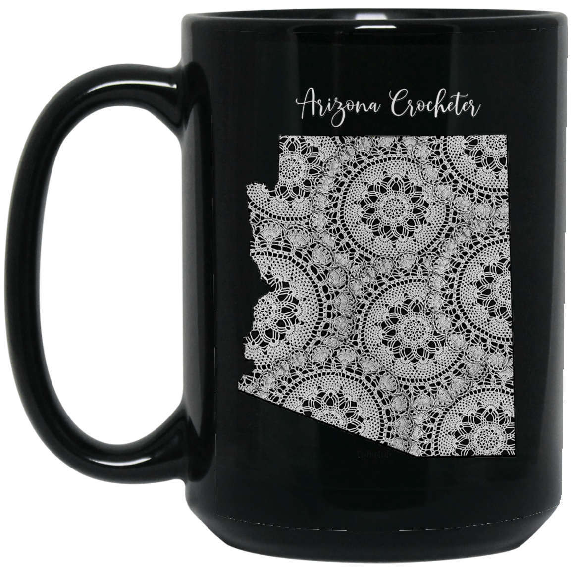 Arizona Crocheter Black Mugs