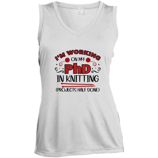 PhD in Knitting Ladies' Sleeveless Moisture Absorbing V-Neck