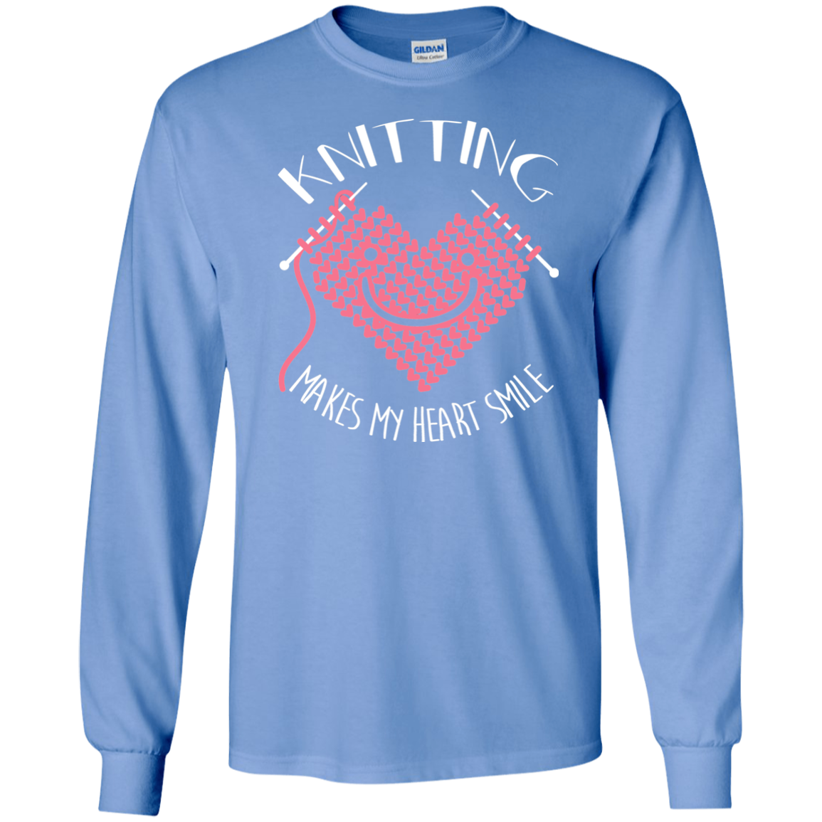 Knitting Makes My Heart Smile LS Ultra Cotton T-Shirt